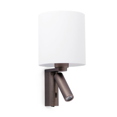 68496 Faro ROB BRONZE WALL LAMP WITH LED READER