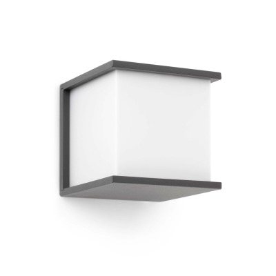 70689 Faro KUBICK DARK GREY WALL LAMP 1 X E27 60W