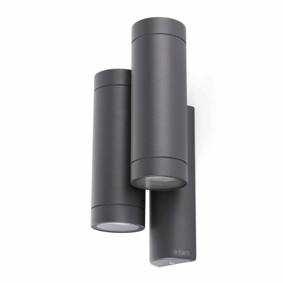 75503 Faro STEPS DARK GREY WALL LAMP DOUBLE GU10 35W
